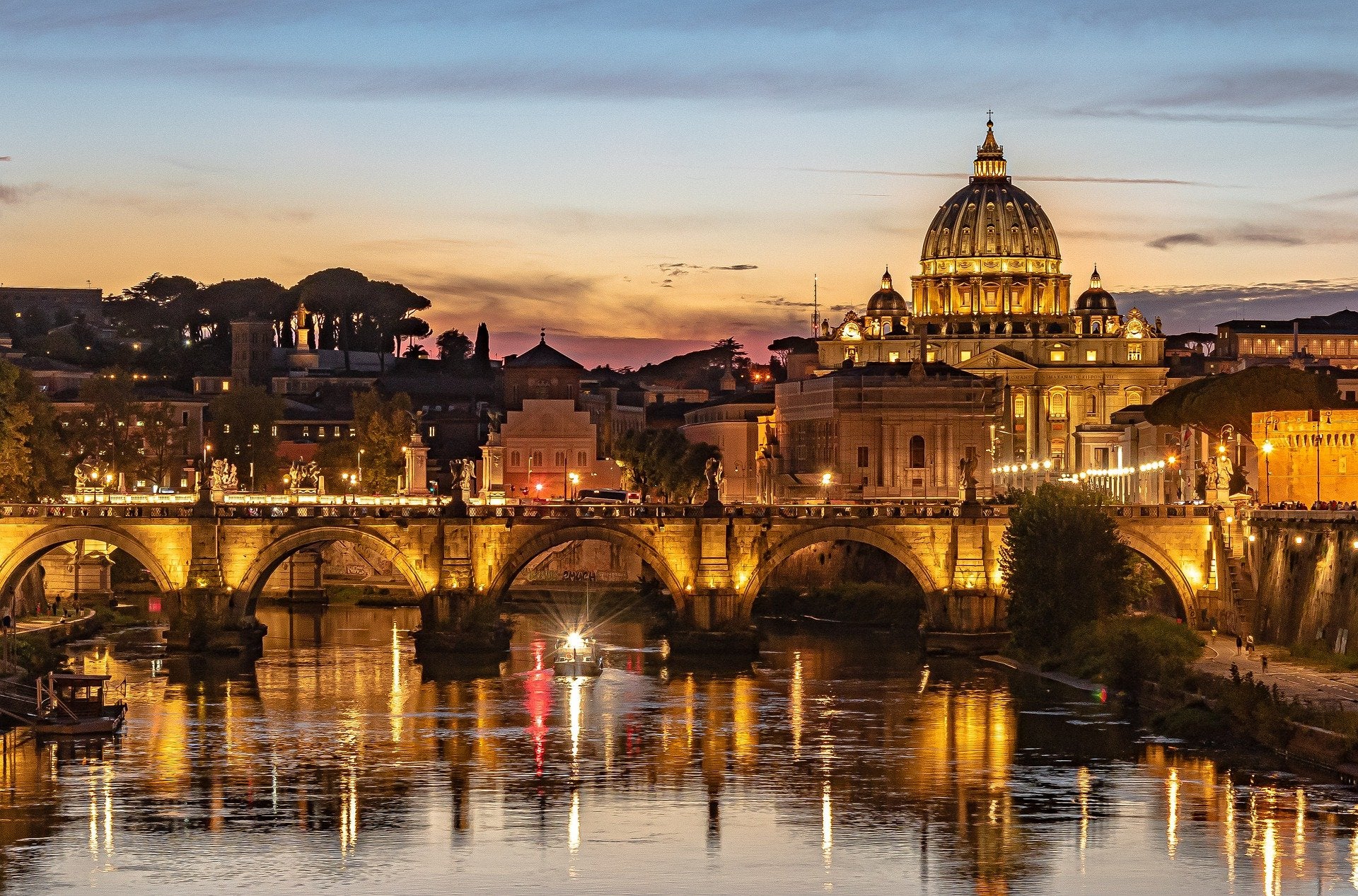 City Bridge & Buildings Sunset Home Decor Premium Quality Poster Print Choose Your Sizes