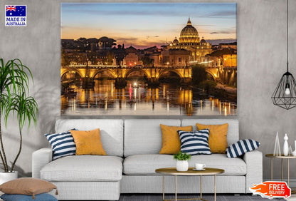 City Bridge & Buildings Sunset Print 100% Australian Made