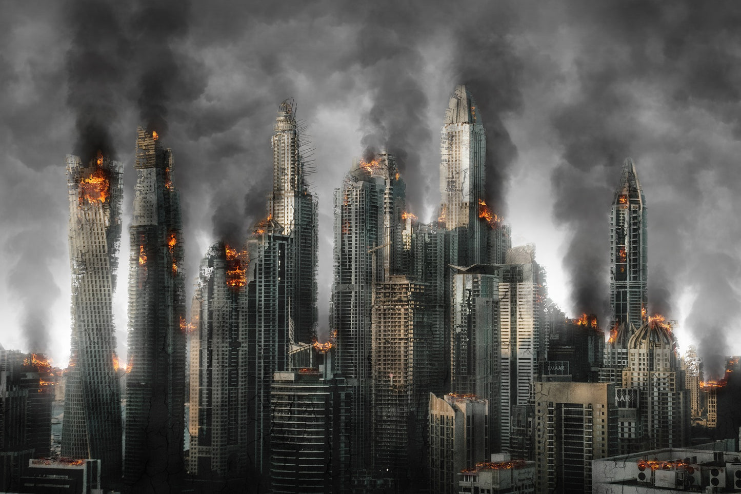 Burning City Scenery Photograph Print 100% Australian Made