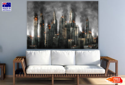 Burning City Scenery Photograph Print 100% Australian Made