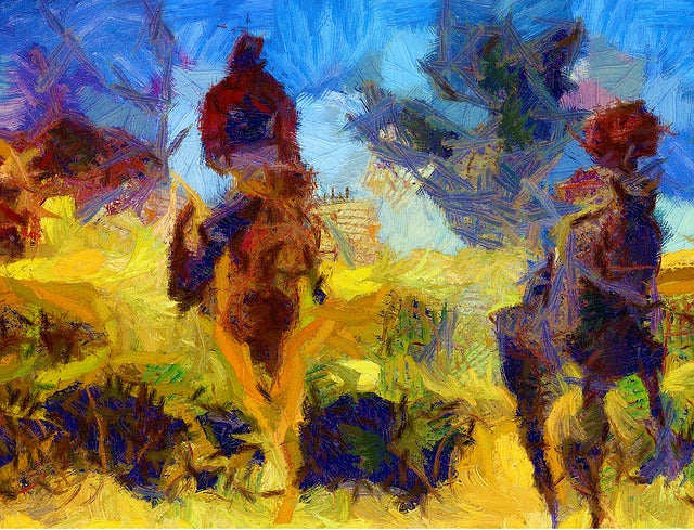 Running Horses Oil Painting Print 100% Australian Made