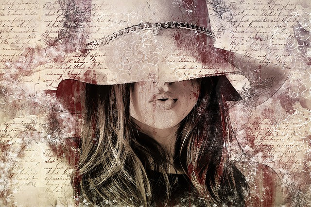 Woman with a Hat Abstract Design Print 100% Australian Made