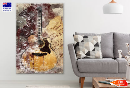 Guitar & Abstract Background Design Print 100% Australian Made