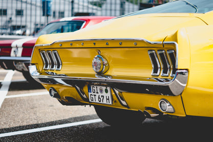 Yellow Mustang Car Photograph Home Decor Premium Quality Poster Print Choose Your Sizes