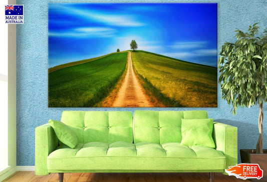 Road in a Meadow Scenery Photograph Print 100% Australian Made