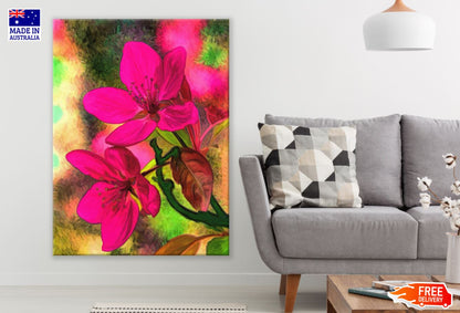 Pink Flowers Watercolor Painting Print 100% Australian Made