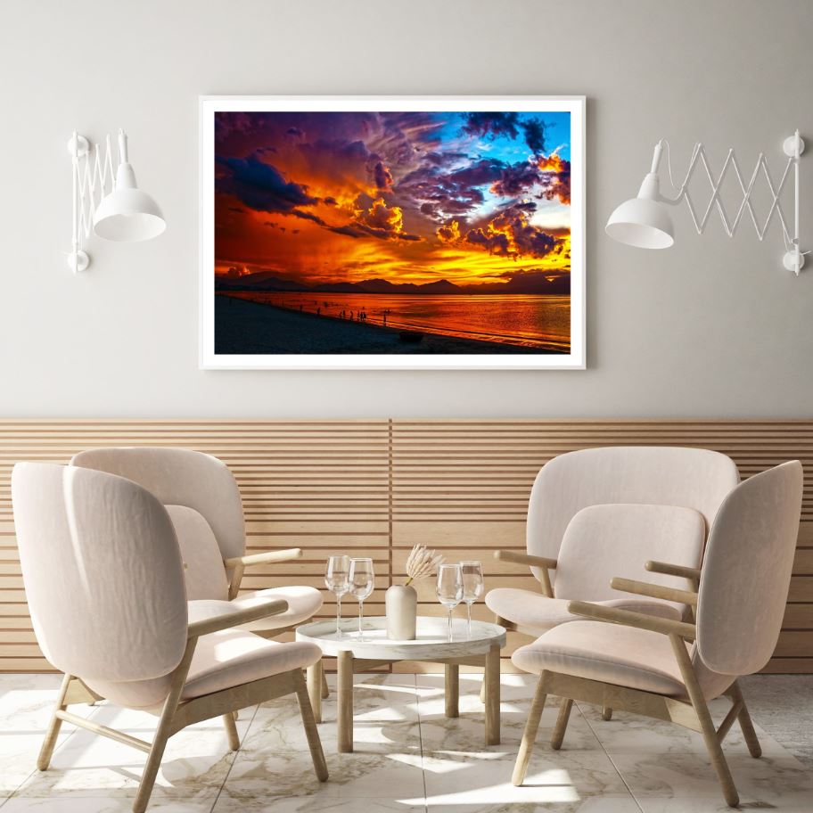 Sunset Sea Scenery Photograph Home Decor Premium Quality Poster Print Choose Your Sizes