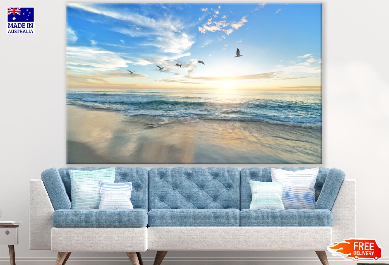 Bird Over Sea Scenery Photograph Print 100% Australian Made