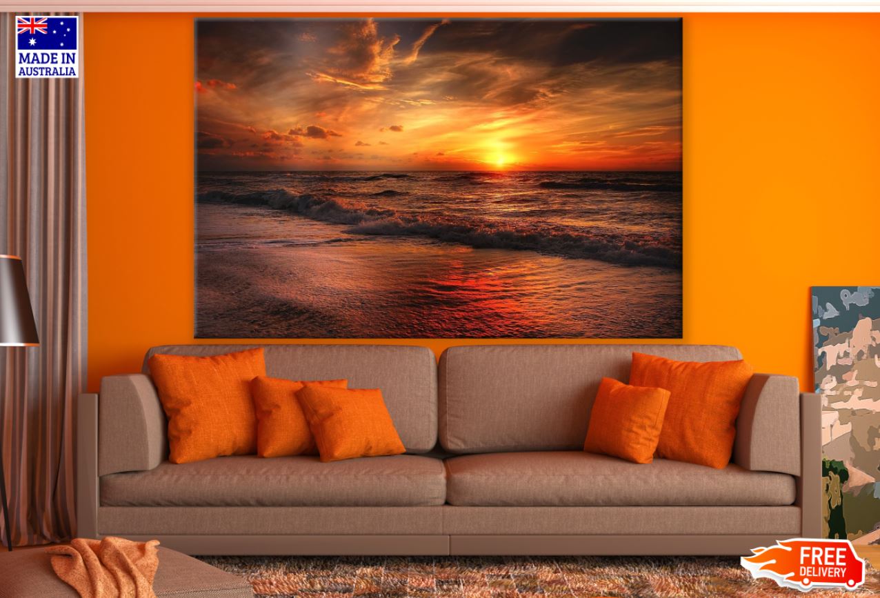 Sunset Sea Scenery Photograph Print 100% Australian Made