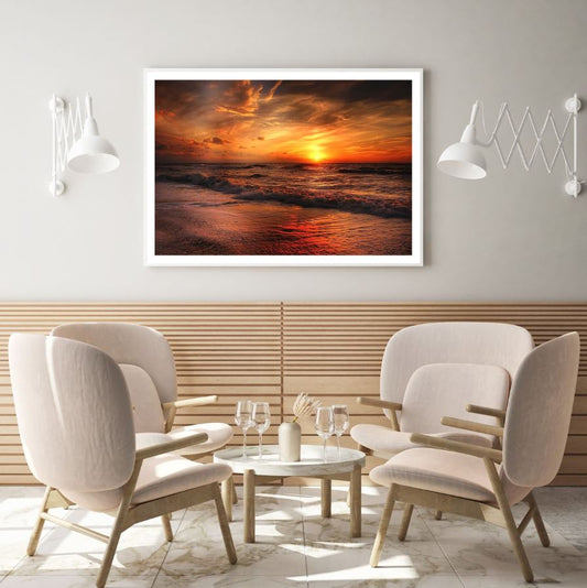 Sunset Sea Scenery Photograph Home Decor Premium Quality Poster Print Choose Your Sizes