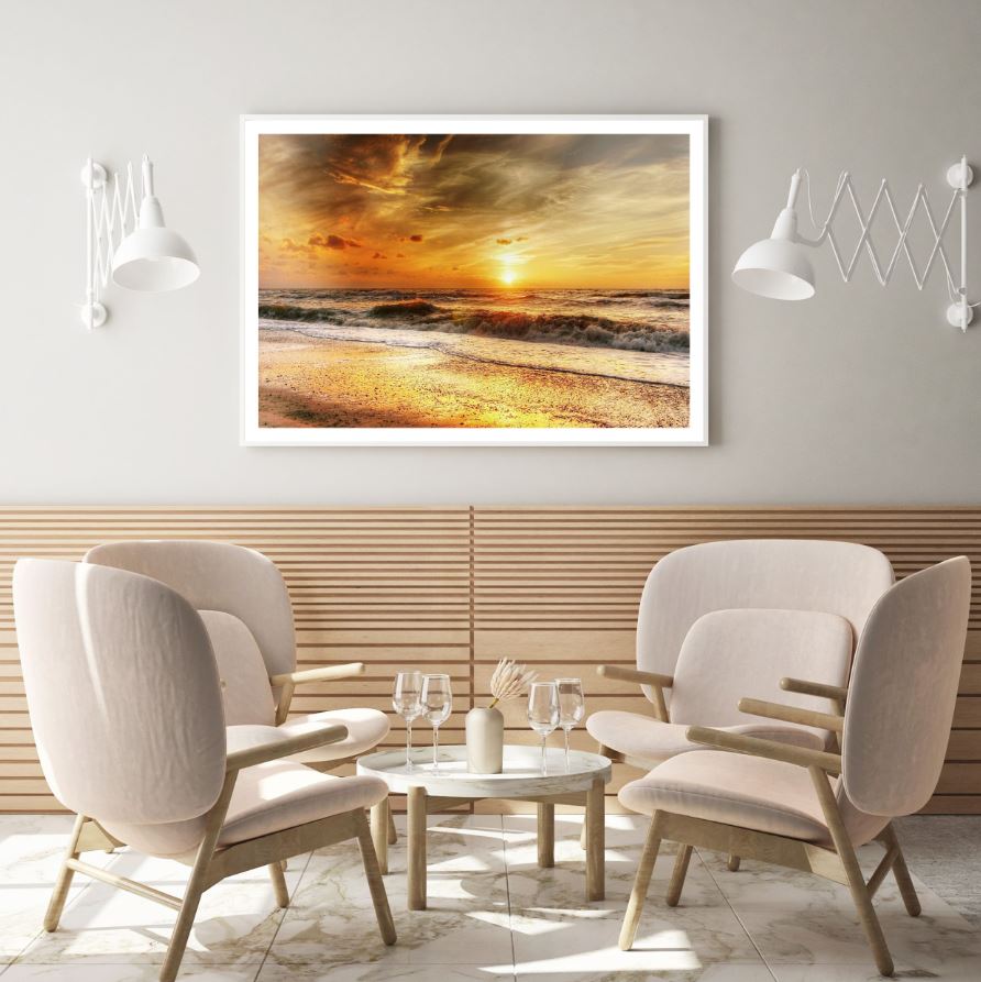 Sunset Sea Scenery Photograph Home Decor Premium Quality Poster Print Choose Your Sizes