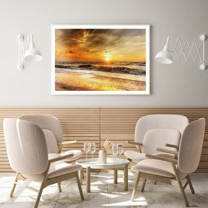 Sunset Sea Scenery Photograph Home Decor Premium Quality Poster Print Choose Your Sizes