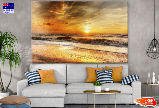 Sunset Sea Scenery Photograph Print 100% Australian Made