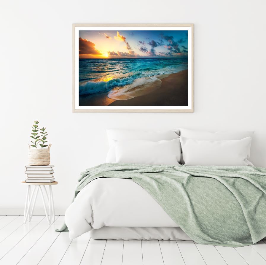Sunset Sea Scenery Photograph Home Decor Premium Quality Poster Print Choose Your Sizes