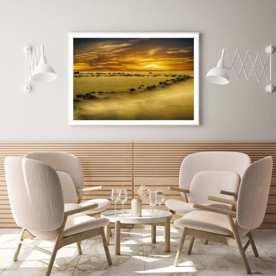Sunset Sea Scenery Photograph Home Decor Premium Quality Poster Print Choose Your Sizes