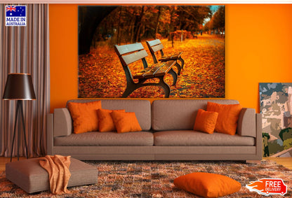 Bench & Autumn Leaves Photograph Print 100% Australian Made