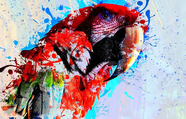 Parrot Portrait Abstract Design Print 100% Australian Made