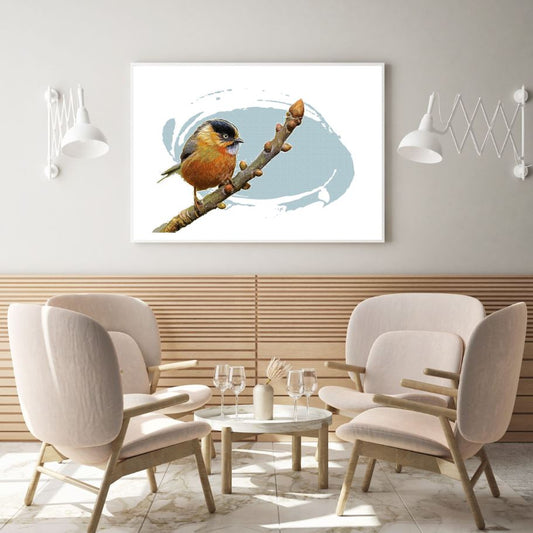 Bird on Tree Closeup Painting Home Decor Premium Quality Poster Print Choose Your Sizes