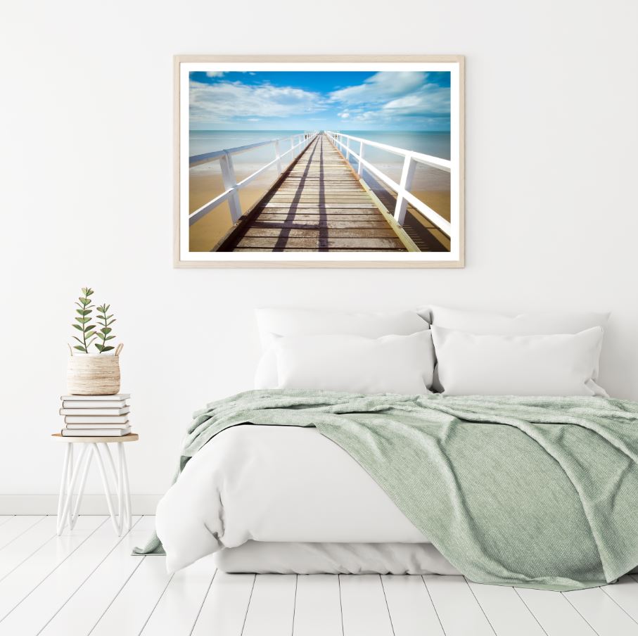 Wooden Bridge Over Sea Photograph Home Decor Premium Quality Poster Print Choose Your Sizes
