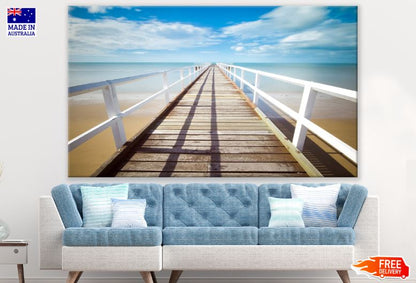 Wooden Pier Over Sea Photograph Print 100% Australian Made