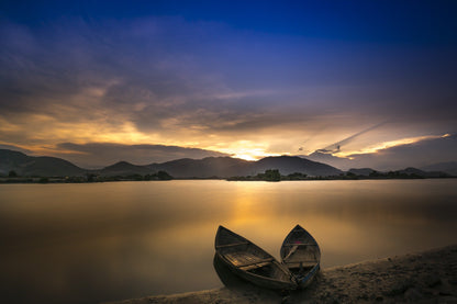 Sunset Lake Scenery Photograph Print 100% Australian Made