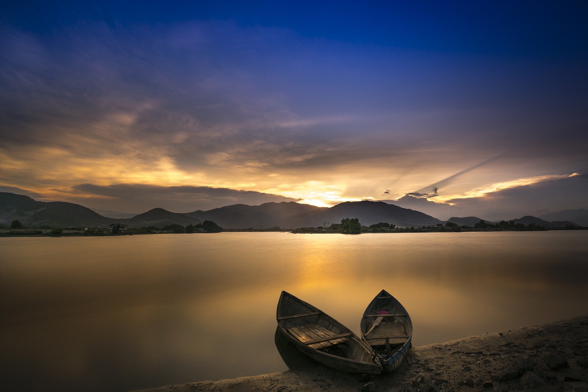 Sunset Lake Scenery Photograph Home Decor Premium Quality Poster Print Choose Your Sizes