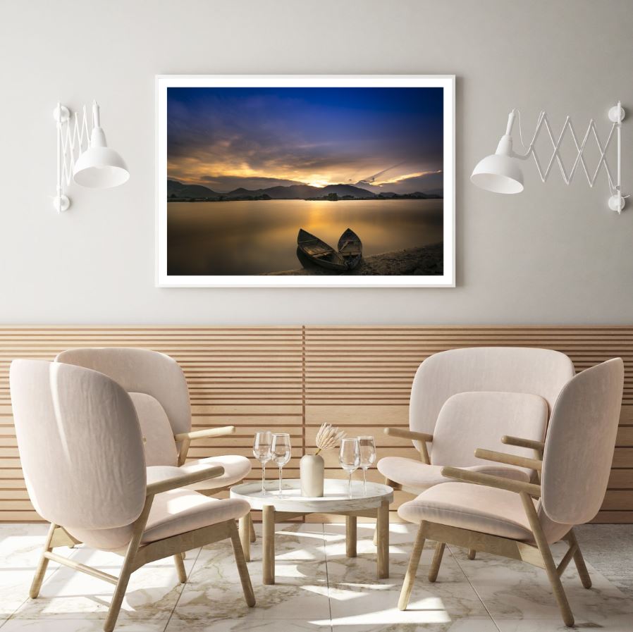 Sunset Lake Scenery Photograph Home Decor Premium Quality Poster Print Choose Your Sizes