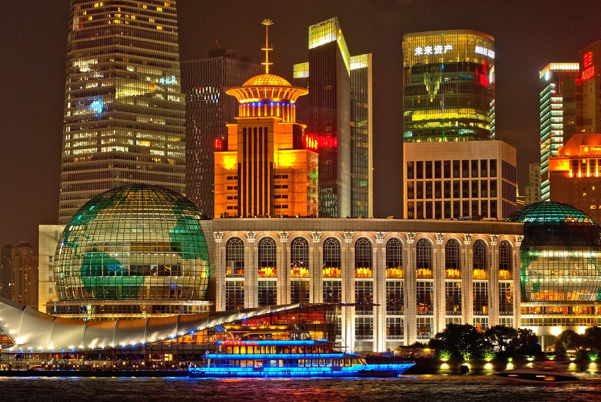 Buildings Night Lights Colorful Print 100% Australian Made