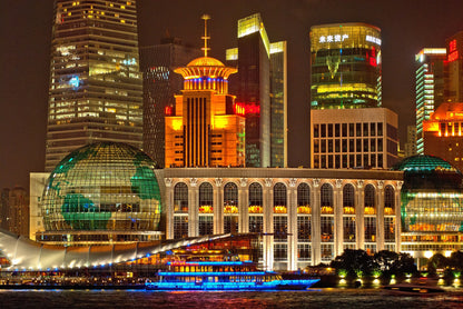 Buildings Night Lights Colorful Print 100% Australian Made