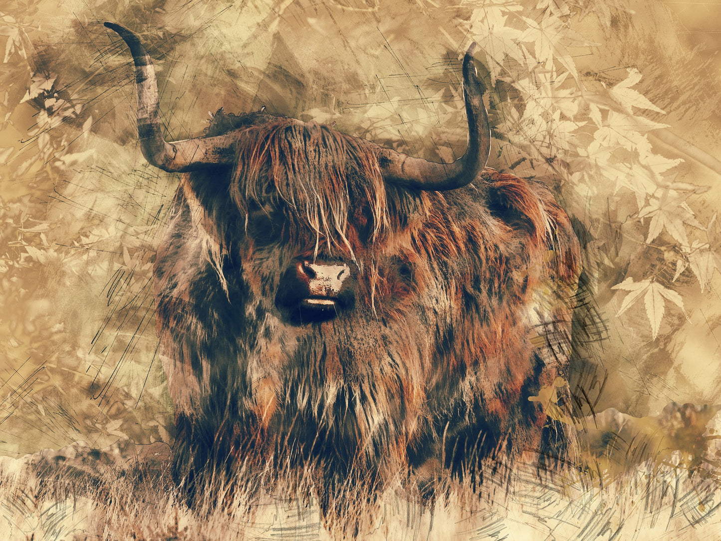 Highland Cow Painting Print 100% Australian Made