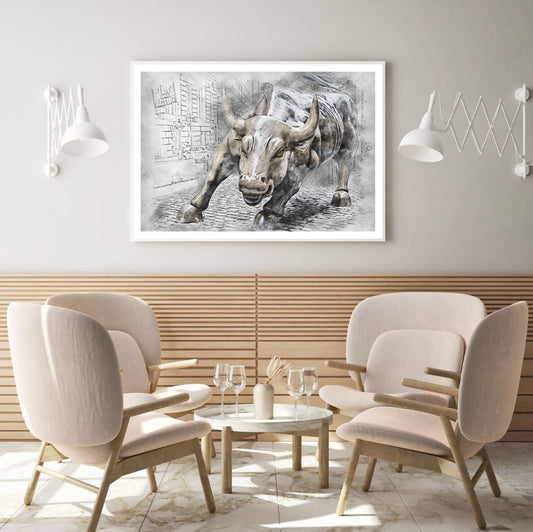 Bison Bull Watercolor Painting Home Decor Premium Quality Poster Print Choose Your Sizes
