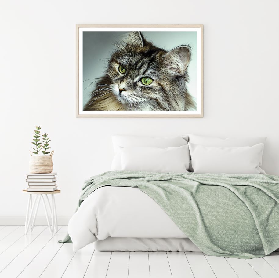 Cat Portrait Oil Painting Home Decor Premium Quality Poster Print Choose Your Sizes