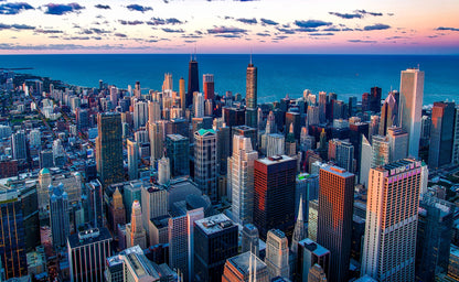 City Buildings Sky View Scenery Print 100% Australian Made