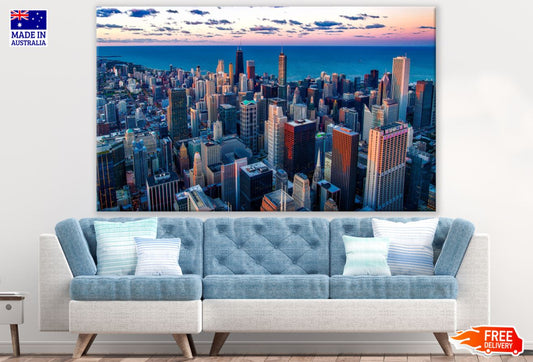 City Buildings Sky View Scenery Print 100% Australian Made