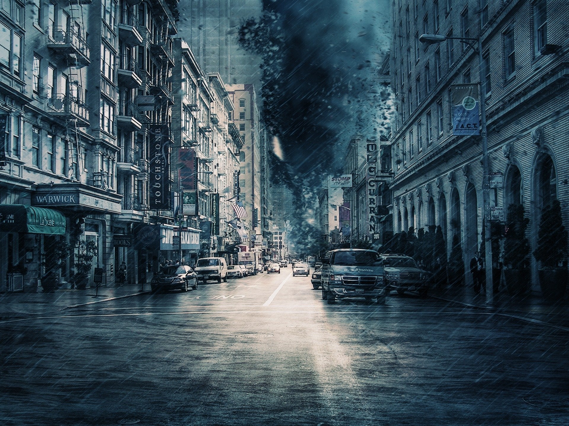 Vehicles on City Smudge Art Print 100% Australian Made