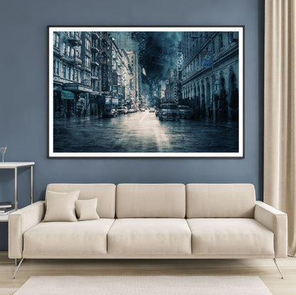 Vehicles on City Smudge Art Home Decor Premium Quality Poster Print Choose Your Sizes
