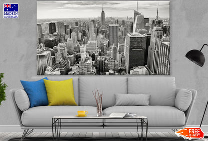 B&W Buildings Sky View Scenery Print 100% Australian Made