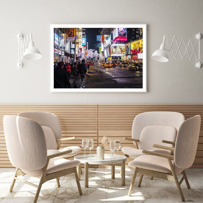 Busy City Night View Photograph Home Decor Premium Quality Poster Print Choose Your Sizes