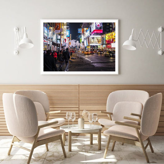 Busy City Night View Photograph Home Decor Premium Quality Poster Print Choose Your Sizes