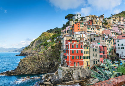 Riomaggiore village, Cinque Terre National Park in Italy Colourful Building View Photograph Print 100% Australian Made