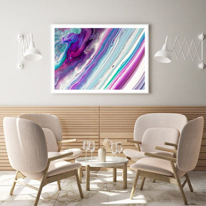 Pink Blue & White Abstract Design Home Decor Premium Quality Poster Print Choose Your Sizes