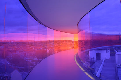 Sunset View From Glass Building Home Decor Premium Quality Poster Print Choose Your Sizes