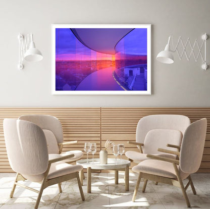 Sunset View From Glass Building Home Decor Premium Quality Poster Print Choose Your Sizes