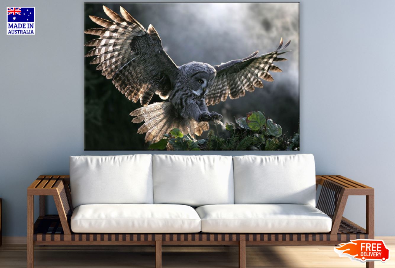 Flying Owl Photograph Print 100% Australian Made