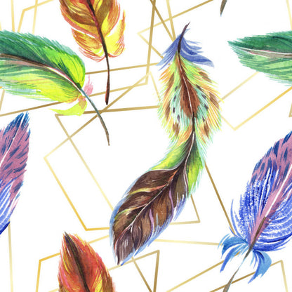 Square Canvas Feathers Watercolor Painting High Quality Print 100% Australian Made