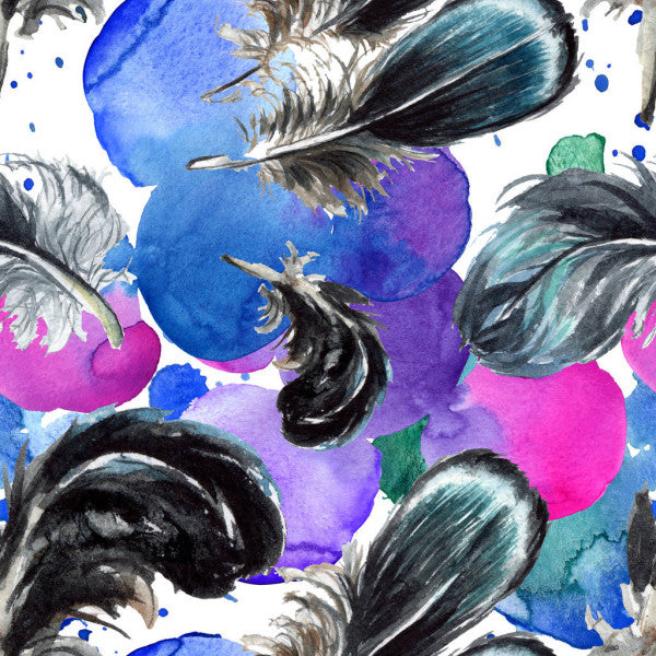 Square Canvas Feathers Watercolor Painting High Quality Print 100% Australian Made