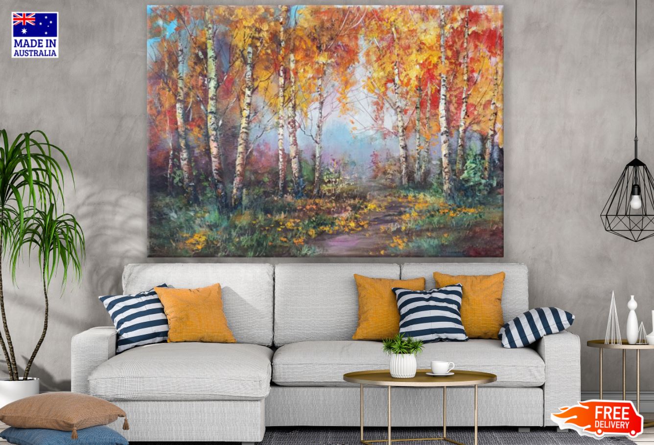 Colorful Forest Watercolor Paint Print 100% Australian Made