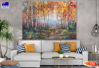 Colorful Forest Watercolor Paint Print 100% Australian Made
