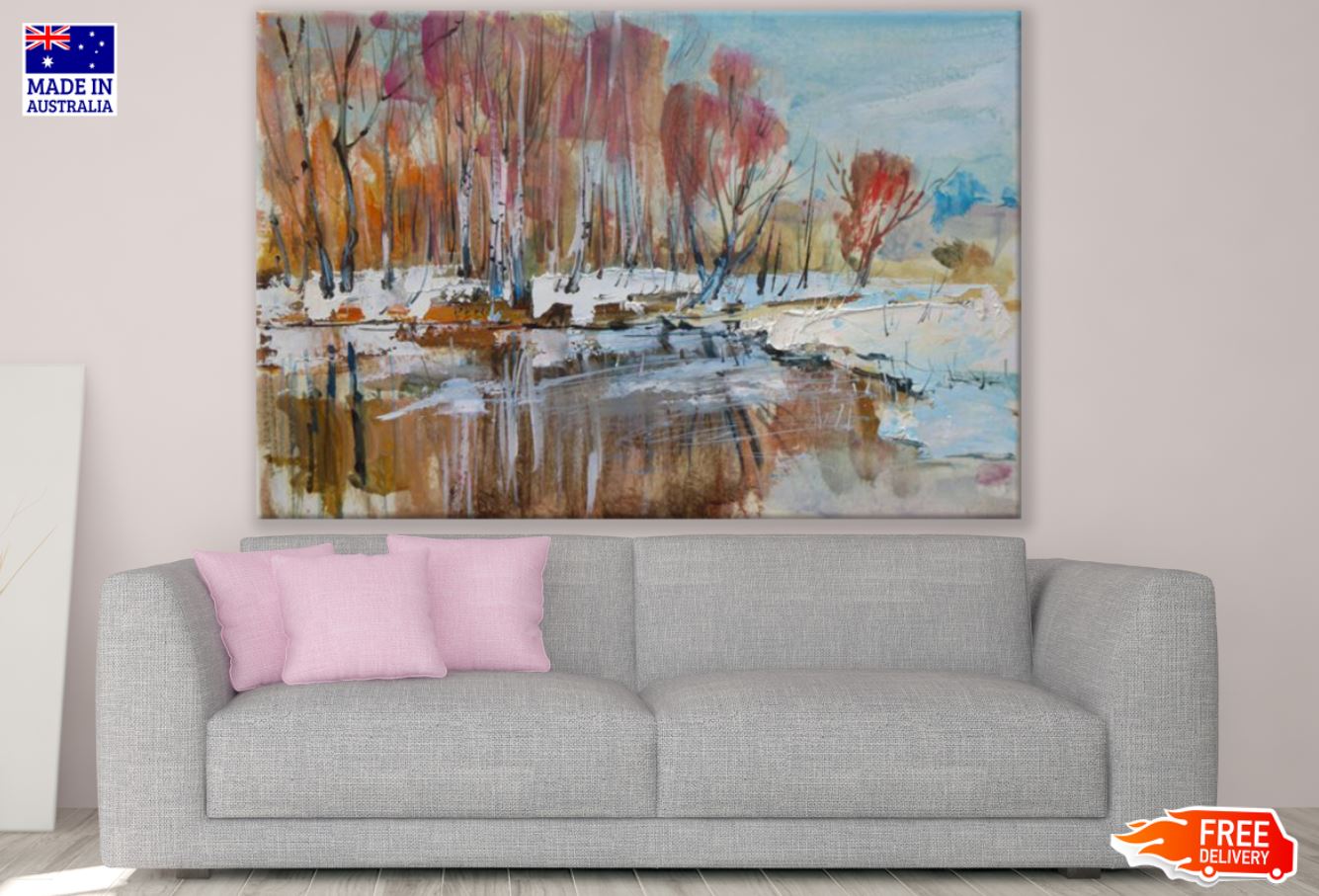 Colorful Forest Watercolor Paint Print 100% Australian Made