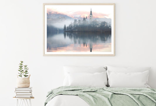 Castle on Island Misty Nature Home Decor Premium Quality Poster Print Choose Your Sizes